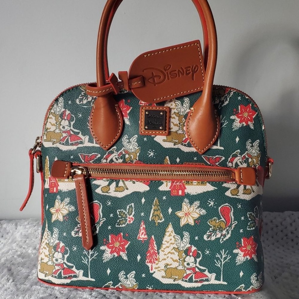 Dooney & Bourke 2022 Disney Mickey & Minnie Christmas Holiday Satchel Bag